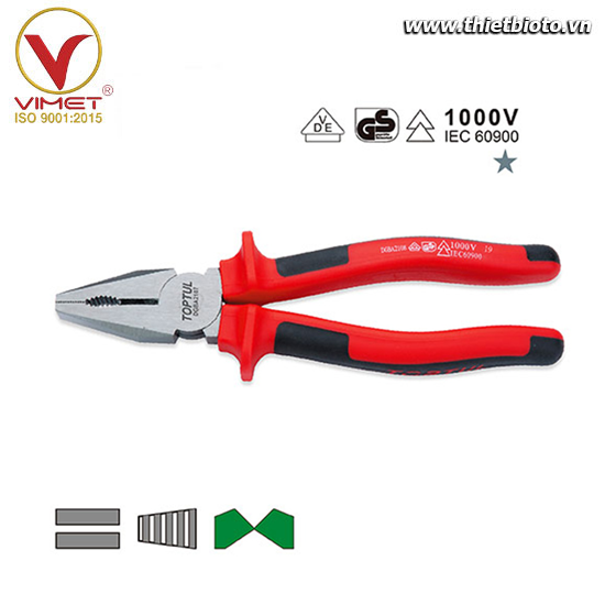 Kìm điện cách điện VDE 1000V TOPTUL DGBA2106